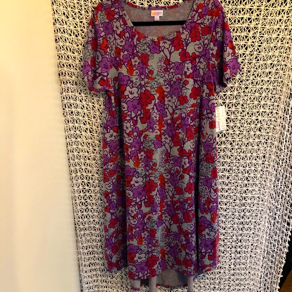 NWT LuLaRoe Carly MIDI Bold Print Dress Large